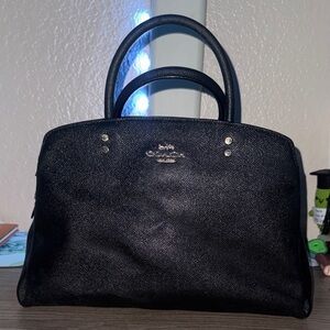 Coach Black Pebbled Leather Satchel – Gold Hardware – Excellent Condition